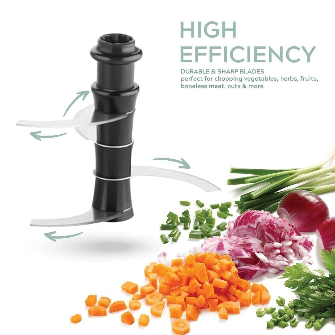Push Chopper 1100 ML | 4 Blade Vegetable Cutter for Kitchen | Chops Onion, Tomato, Ginger, Garlic Easily