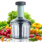 Push Chopper 1100 ML | 4 Blade Vegetable Cutter for Kitchen | Chops Onion, Tomato, Ginger, Garlic Easily