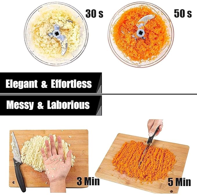 Push Chopper 1100 ML | 4 Blade Vegetable Cutter for Kitchen | Chops Onion, Tomato, Ginger, Garlic Easily