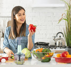 Push Chopper 1100 ML | 4 Blade Vegetable Cutter for Kitchen | Chops Onion, Tomato, Ginger, Garlic Easily